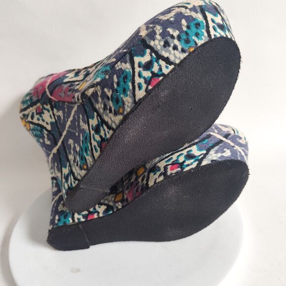 Steve Madden Pammyy Tribal Print Boho Vegan Platform Wedge 5" Heels Size 7.5 - Picture 6 of 9